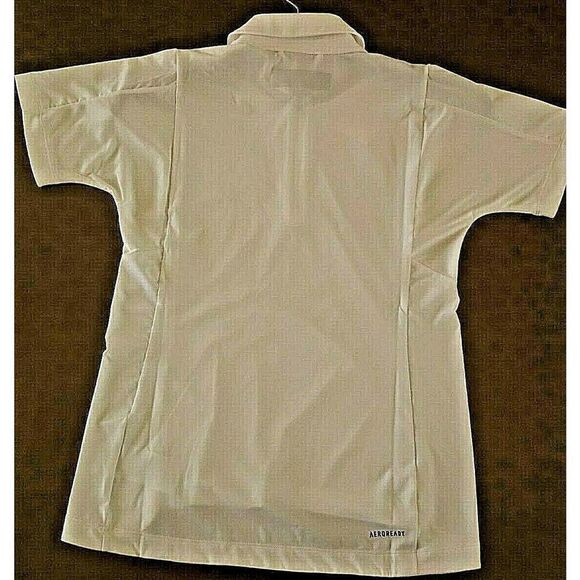 adidas GL7907 Women's Size MT White PrimeGreen 1/4 Zip Shortsleeve Coord Polo - Picture 2 of 4